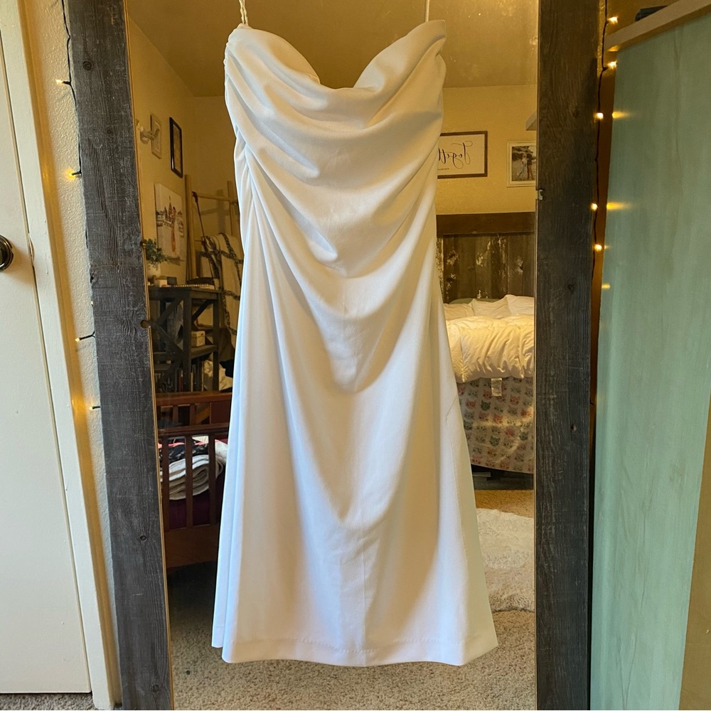 White ankle length dress